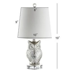 JONATHAN Y 19" Glass/Crystal Night Owl Table Lamp (Includes LED Light Bulb) Silver - JONATHAN Y -Desk Lamps sales shop unnamed file 1020