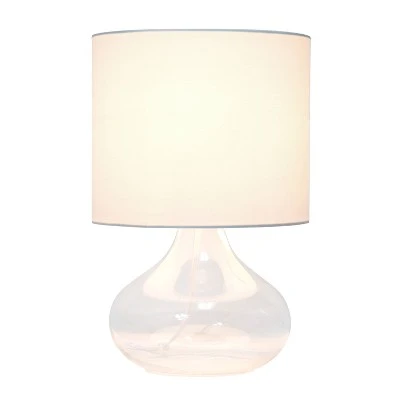 Glass Raindrop Table Lamp with Fabric Shade White - Simple Designs 1 Glass Raindrop Table Lamp with Fabric Shade White - Simple Designs