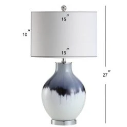 JONATHAN Y 27" Glass/Metal Mia Table Lamp (Includes LED Light Bulb) Blue - JONATHAN Y -Desk Lamps sales shop unnamed file 1039