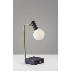 17.5" Windsor Adessocharge Desk Lamp (Includes LED Light Bulb) Matte Black - Adesso
