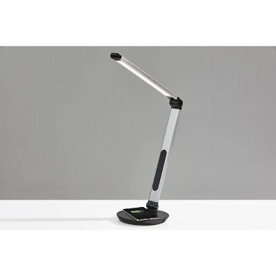 26.5" Rodney Charge Wireless Charging Multi-Function Desk Lamp (Includes LED Light Bulb) Silver - Adesso 4 26.5" Rodney Charge Wireless Charging Multi-Function Desk Lamp (Includes LED Light Bulb) Silver - Adesso - Image 4