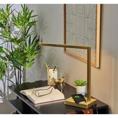 Aidan AdessoCharge LED Wireless Charging Desk Lamp (Includes LED Light Bulb) Antique Brass - Adesso 1 Aidan AdessoCharge LED Wireless Charging Desk Lamp (Includes LED Light Bulb) Antique Brass - Adesso