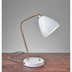 16" x 21" Chelsea Desk Lamp White - Adesso