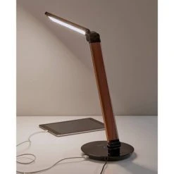 26.5" Rodney Charge Wireless Charging Multi-Function Desk Lamp (Includes LED Light Bulb) Brown - Adesso -Desk Lamps sales shop unnamed file 1151