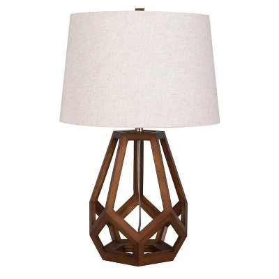 Large Wood Geo Assembled Table Lamp - Threshold™ 1 Large Wood Geo Assembled Table Lamp - Threshold™