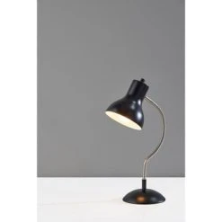 Elmhurt Brushed Steel Desk Lamp Black - Adesso