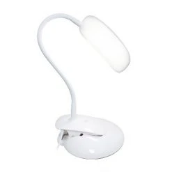 LED Flexi Rounded Clip Light Table Lamp (Includes LED Light Bulb) - Simple Designs Gray