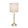 Tapered Desk Lamp with Polka Dot Fabric Drum Shade Gold - Simple Designs