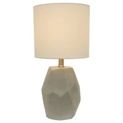 17" Jamison Cement Geo Desk Lamp Gray - Decor Therapy