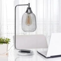 Industrial Mesh Desk Lamp Chrome - Lalia Home -Desk Lamps sales shop unnamed file 1323