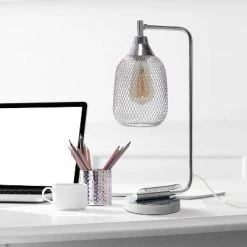 Industrial Mesh Desk Lamp Chrome - Lalia Home -Desk Lamps sales shop unnamed file 1324