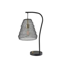 Sheridan Table Lamp with Antique Brass Accents Black - Adesso