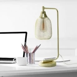 Industrial Mesh Desk Lamp Gold - Lalia Home -Desk Lamps sales shop unnamed file 1369