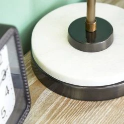 Olivia & May 22" Iron and Marble Task Lamp Black - Olivia & May