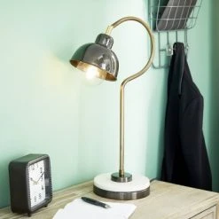 Olivia & May 22" Iron and Marble Task Lamp Black - Olivia & May -Desk Lamps sales shop unnamed file 1421