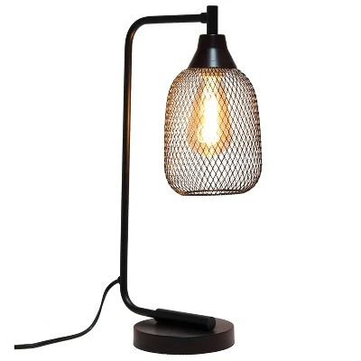 Industrial Mesh Desk Lamp Matte Black - Lalia Home 1 Industrial Mesh Desk Lamp Matte Black - Lalia Home