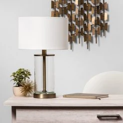 Fillable Accent with USB Table Lamp Brass - Project 62