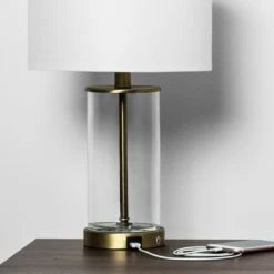 Fillable Accent with USB Table Lamp Brass - Project 62™ -Desk Lamps sales shop unnamed file 149