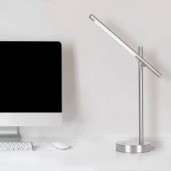 17.75" Desk Lamp Brushed Nickel (Includes LED Light Bulb) - Cresswell Lighting -Desk Lamps sales shop unnamed file 1538