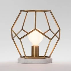 Geometric with Marble Accent Lamp Brass - Project 62