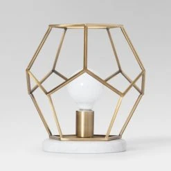 Geometric with Marble Accent Lamp Brass - Project 62™ -Desk Lamps sales shop unnamed file 156