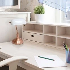 Executive Banker's Desk Lamp with Glass Shade Rose Gold - Simple Designs -Desk Lamps sales shop unnamed file 1575