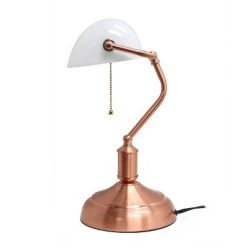 Executive Banker's Desk Lamp with Glass Shade Rose Gold - Simple Designs -Desk Lamps sales shop unnamed file 1577