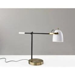 Casey Desk Lamp Black/White/Brass - Adesso 11 Casey Desk Lamp Black/White/Brass - Adesso -Desk Lamps sales shop unnamed file 1604
