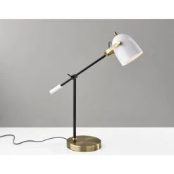 Casey Desk Lamp Black/White/Brass - Adesso 14 Casey Desk Lamp Black/White/Brass - Adesso -Desk Lamps sales shop unnamed file 1607