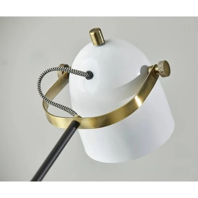 Casey Desk Lamp Black/White/Brass - Adesso 7 Casey Desk Lamp Black/White/Brass - Adesso - Image 7