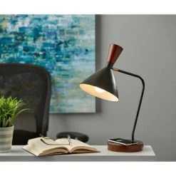 Arlo Wireless Charging Desk Lamp Black - Adesso
