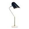 Asymmetrical Marble and Metal Desk Lamp with Sloped Shade Antique Brass - Lalia Home