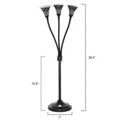 3 Head Desk Lamp Black (Includes LED Light Bulb) - Yorkshire Home