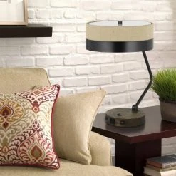 20" Parson Metal/Wood Desk Lamp Dark Bronze - Cal Lighting