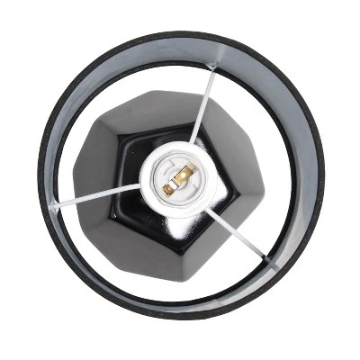 Round Prism Mini Table Lamp with Matching Fabric Shade Black - Simple Designs 5 Round Prism Mini Table Lamp with Matching Fabric Shade Black - Simple Designs - Image 5