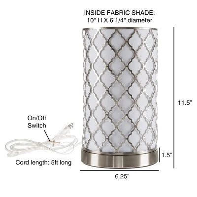 Tree Bark Pattern Uplight Table lamp Medium Silver (Includes LED Light Bulb) - Lavish Home 1 Tree Bark Pattern Uplight Table lamp Medium Silver (Includes LED Light Bulb) - Lavish Home
