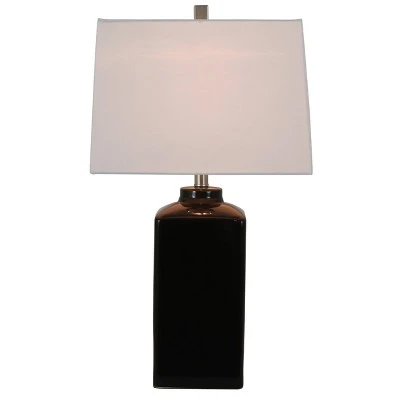 26.5" Kennedy Ceramic Table Lamp Black - Decor Therapy 1 26.5" Kennedy Ceramic Table Lamp Black - Decor Therapy