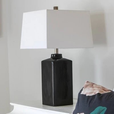 26.5" Kennedy Ceramic Table Lamp Black - Decor Therapy 5 26.5" Kennedy Ceramic Table Lamp Black - Decor Therapy - Image 5