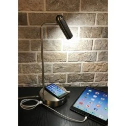 16.5" Wireless Charging Table Lamp (Includes LED Light Bulb) Silver - Adesso -Desk Lamps sales shop unnamed file 1776