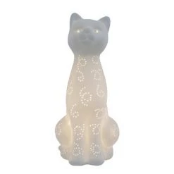 Porcelain Kitty Cat Shaped Animal Light Table Lamp White - Simple Designs