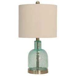 20" Glass Table Lamp Seafoam Blue - StyleCraft