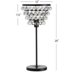 JONATHAN Y 25" Crystal/Metal Buckingham Table Lamp (Includes Energy Efficient Light Bulb) - JONATHAN Y Bronze -Desk Lamps sales shop unnamed file 1913