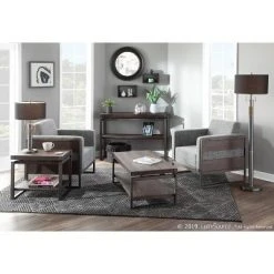 Trophy Industrial Table Lamp - Gun Metal with Black Linen Shade (Includes LED Light Bulb) - LumiSource -Desk Lamps sales shop unnamed file 1936