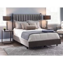 Trophy Industrial Table Lamp - Gun Metal with Black Linen Shade (Includes LED Light Bulb) - LumiSource -Desk Lamps sales shop unnamed file 1940