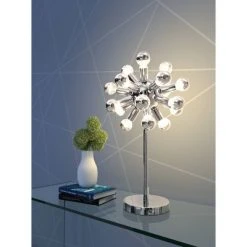Mid-Century Modern Chrome Table Lamp (Includes Light Bulb) - ZM Home