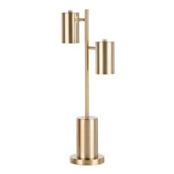 Cannes Contemporary/Glam Table Lamp with Metal Shade White (Includes LED Light Bulb) - LumiSource -Desk Lamps sales shop unnamed file 2059