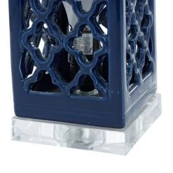Olivia & May 16" Eclectic Cut-Out Lattice Design Ceramic Uplight Lamp - Olivia & May -Desk Lamps sales shop unnamed file 2089