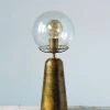 19" Metal Table Lamp with Glass Shade (Includes CFL Light Bulb) Antique Brass - 3R Studios