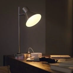 Ash Electrical Plug and USB Table Lamp Brushed Steel - Kenroy Home -Desk Lamps sales shop unnamed file 2206