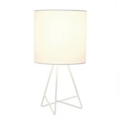 Down To The Wire Table Lamp with Fabric Shade White - Simple Designs